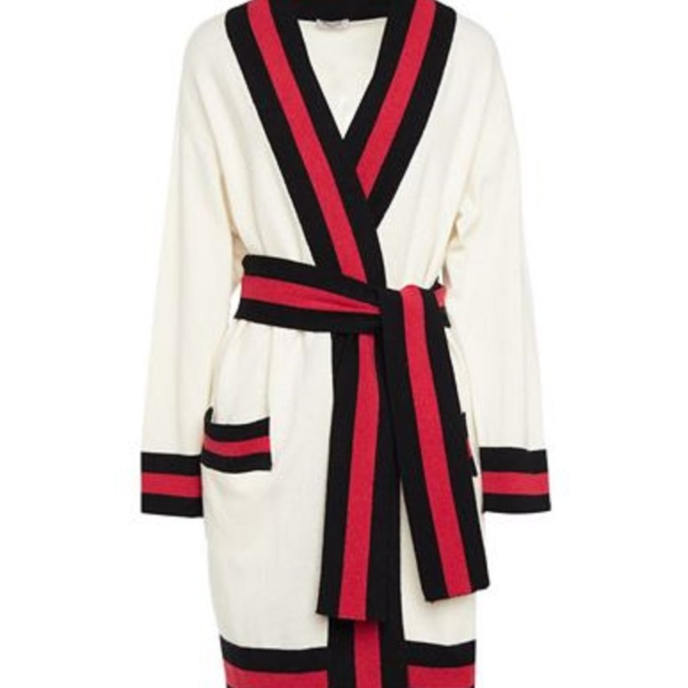 NWT MARELLA White Wool Medicea long Cardigan Size M MSRP$545